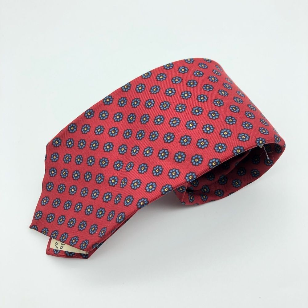 Vtg Liberty of London by‎ Berkley Silk Tie Red Flower Print